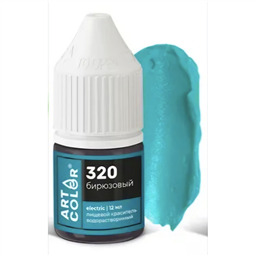 320.Краситель водораств. гелевый пищевой Бирюзовый, 12 мл, Art Color
