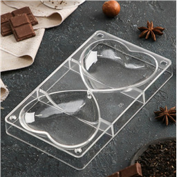 Форма для шоколада Сердце. Пластик. 10×9×1,5 см