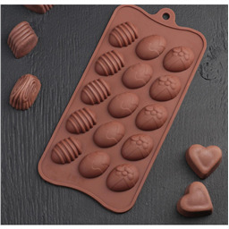 Форма «Пасхальные яйца», 22х10,5 см, 15 ячеек (3,2х2,5 см)