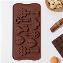 Форма силиконовая для шоколада «Ключики», 21х10,5 см