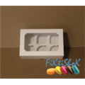 Коробка для капкейков, 6 ячеек, с окном, 25х17х10 см, мелованный картон
