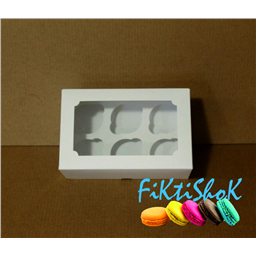 Коробка для капкейков, 6 ячеек, с окном, 25х17х10 см, мелованный картон