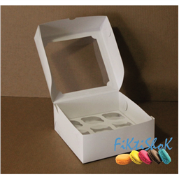 Коробка для капкейков, 9 ячеек, с окном, 25х25х10 см, мелованный картон