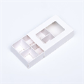 Коробка для конфет 6 штук, 8.7×5.8×2.5 Тонкие разделители, Белый.