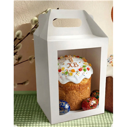 Коробка для кулича с ручками,15х15х20 см