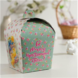 Коробка для кулича Цыплята. Размер  17*17*26 см. 