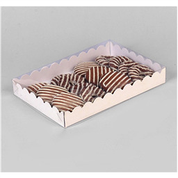 Коробка для печенья, белая, 22х15х3 см