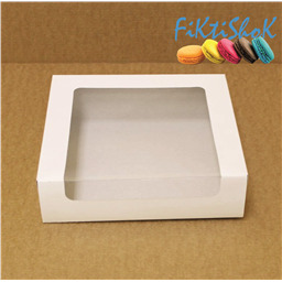 Коробка для торта 22,5х22,5х6 см с окном (мелованный картон)