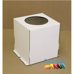 Коробка для торта 28х28х30 с окном (плотный гофрокартон)