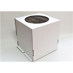 Коробка для торта 30х30х30 с окном (плотный гофрокартон)