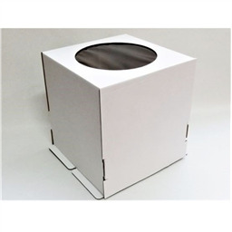 Коробка для торта 32х32х35 с окном (плотный гофрокартон)