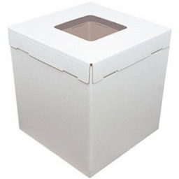 Коробка для торта 36х36х40 с крышкой и окном(плотный гофрокартон)