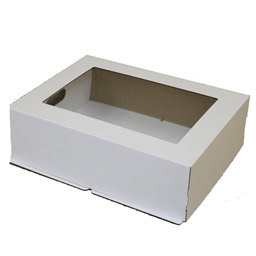 Коробка прямоугольная для торта 30х40х26 с окном(плотный гофрокартон)