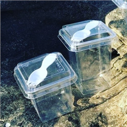 Креманка с крышкой и вилкой, 200 мл