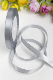 Лента атласная 1 см*25 ярд, серый №059