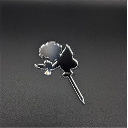 Мини - топпер Ангелочек, серебро , 5 см