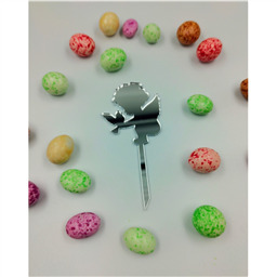 Мини - топпер Ангелочек, серебро , 5 см