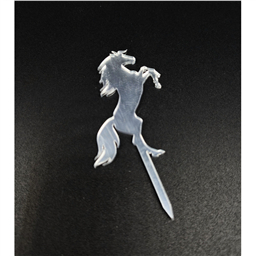 Мини-топпер Лошадка на ножке, сереброо, 5 см, зерк.акрил