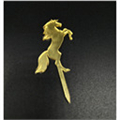 Мини-топпер Лошадка на ножке, золото, 5 см, зерк.акрил