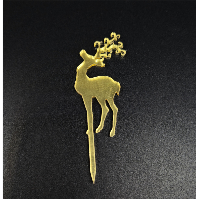 Мини-топпер Олень на ножке,золото, 5 см, зерк.акрил