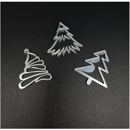 Мини-топпер  Ёлочки серебро в ассортименте, 4 см, зерк.акрил