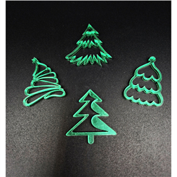 Мини-топпер  Ёлочки зеленые в ассортименте, 4 см, зерк.акрил
