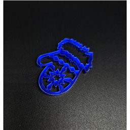 Минни-топпер Варежка синяя, 4 см, зерк.акрил