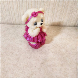 Шоколадная фигурка Мишка в платье из бельгийского шоколада и итальянской глазури