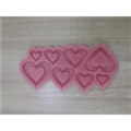 Молд Сердечки сквозные, размер: 6;4,8;3,8;2,6 см