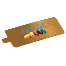 Подложка под пирожное Прямоугольник с держателем, золото, 13х4 см