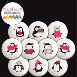 Сахарные Медальоны. Пингвины