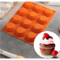 Силиконовая форма для выпечки кексов, 28×21 см, 12 ячеек, d=5,9 см, d по дну = 4 см