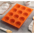 Силиконовая форма для выпечки кексов, 28×21 см, 12 ячеек, d=5,9 см, d по дну = 4 см