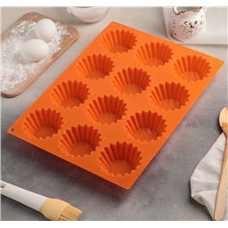 Силиконовая форма для выпечки кексов, 28×21 см, 12 ячеек, d=5,9 см, d по дну = 4 см