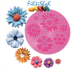 Силиконовый молд Цветочная поляна, 8 см