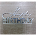 Топпер  Happy Birthday рамка, серебряный, арт.12