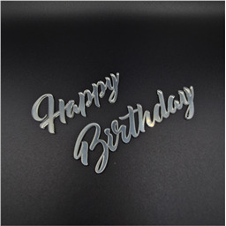 Топпер раздельный  Happy Birthday, серебро 