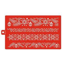 Трафарет 45 Новогодние бордюры. Размер полос: 2,2-4,4 см *15,8 см.