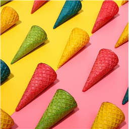 Вафельный рожок,11 см, цвет зелёный 